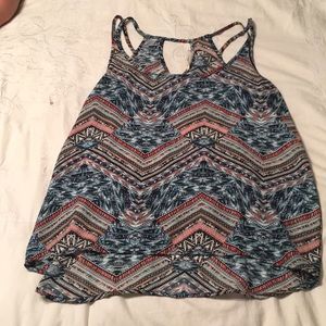 aztec print tank top with scoop neck